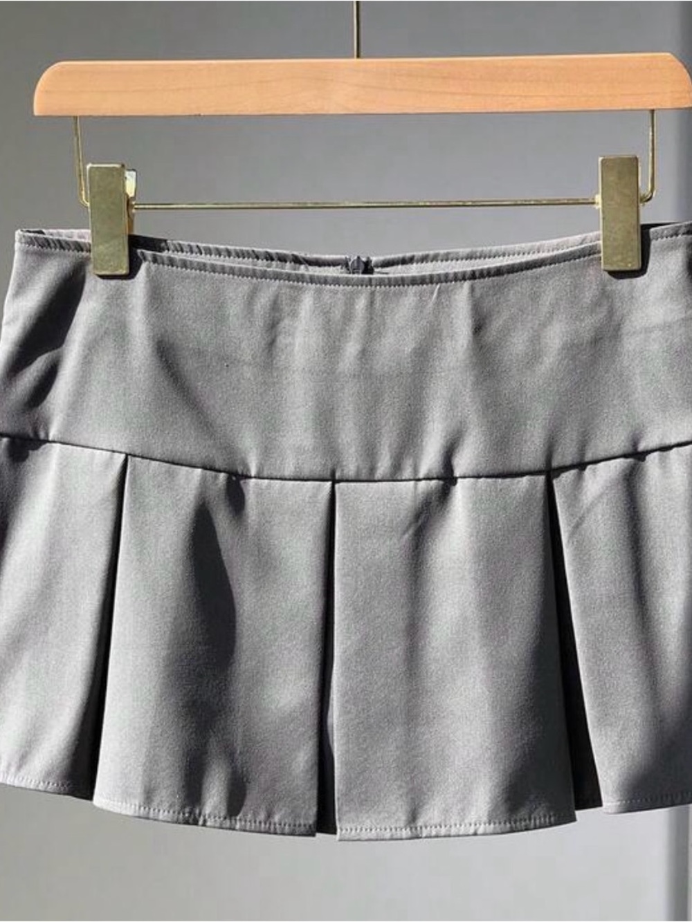 SHEIN Silver Gray Pleated Mini Skirt